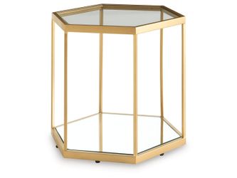 Veerwick Gold Finish Accent Coffee Table