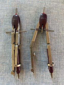 Vintage rOtring Precision Compasses West Germany .5 Holders ($25 to get both)