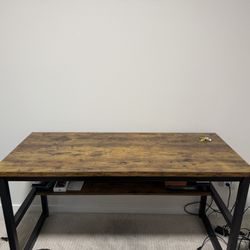 Wood Top Desk With Bottom Shelf