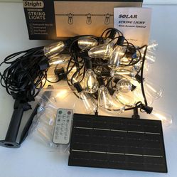 120FT Solar String Lights for Outside with Remote Control 8 Light Modes, Weatherproof Shatterproof