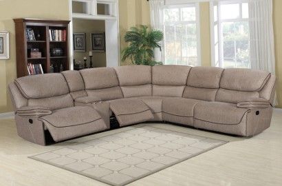 BEIGE OR GREY FABRIC SECTIONAL WITH 3 RECLINERS!!! JUST $10 DOWN AND 90 DAYS NO INTEREST!!! IN STOCK NOW FOR SAME DAY DELIVERY!!!