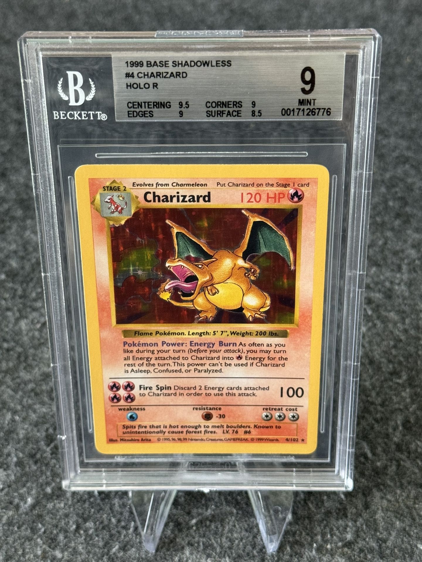 1999 Base Set #4 Charizard Shadowless Holo Rare Pokemon Card BGS 9 for Sale in Aurora, IL - OfferUp 1999 Base Set #4 Charizard Shadowless Holo Rare Pokemon Card BGS 9 for Sale in Aurora, IL - OfferUp