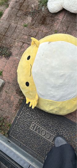 Large Yellow Character Plush Stuffed Pillow