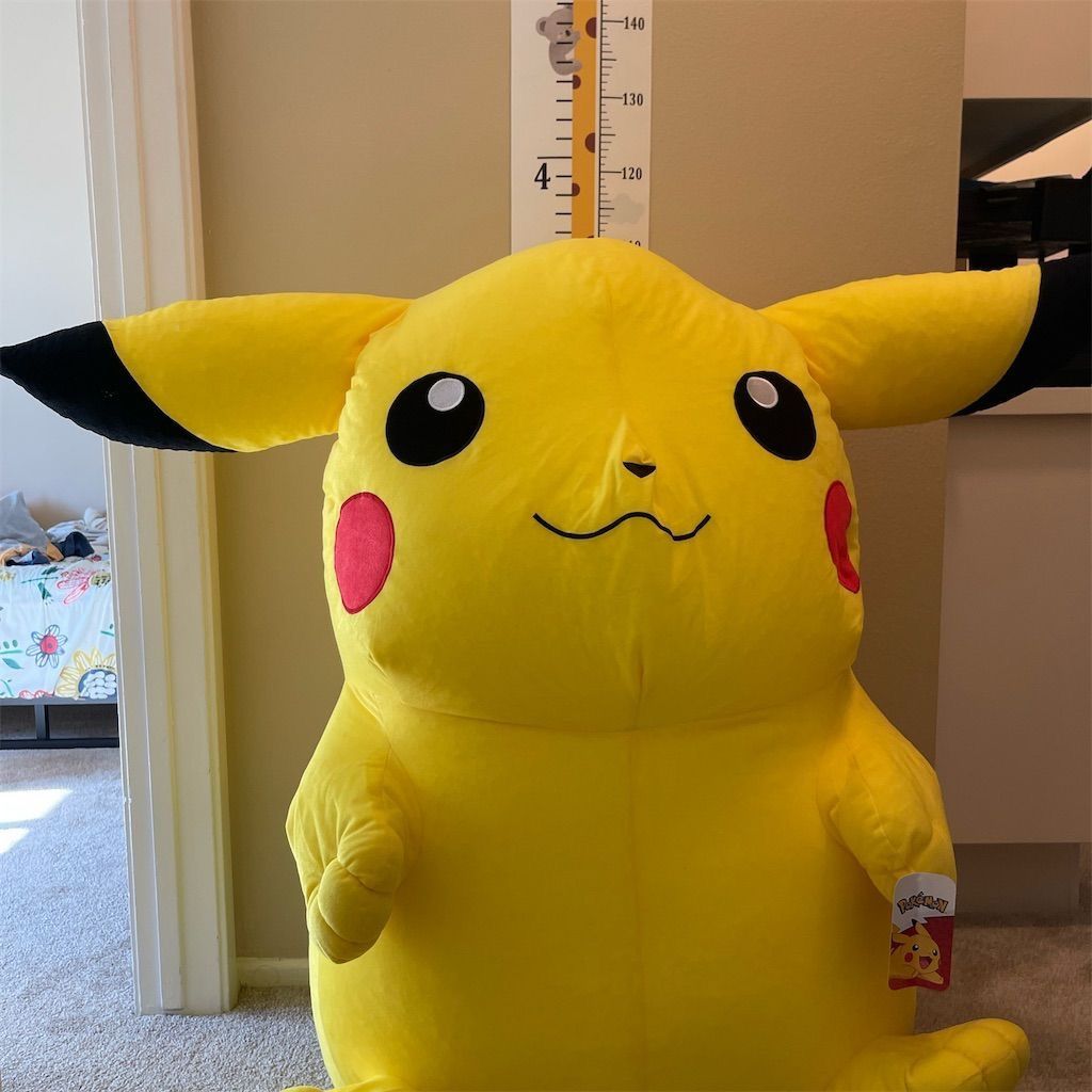 Jumbo Pikachu Plush 3.5ft Giant Pokémon Stuffed Toy – Official Merchandise