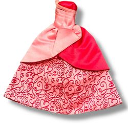 2004 Happy Birthday Barbie Doll Dress Pink Ballgown Hearts Valentine