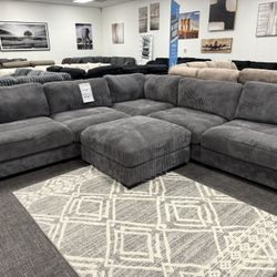 Light Gray Corduroy XL Sofa Sectional Set - Free Delivery Promo 
