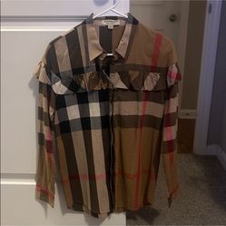Burberry Classic Check Ruffle Top