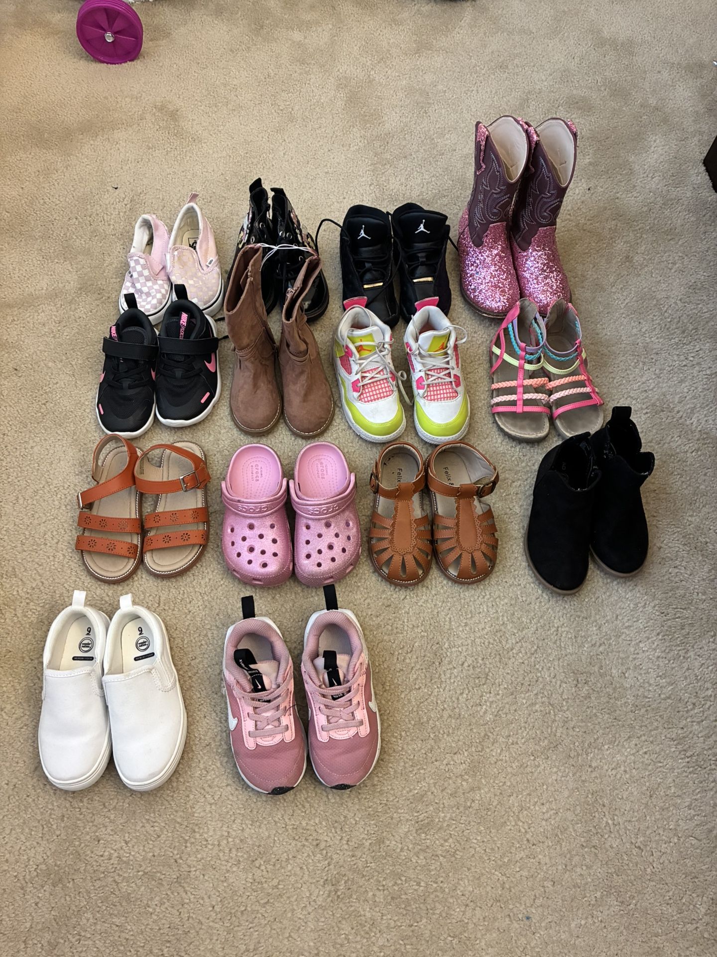 Girls 9C Shoes Jordan’s, Nikes, Vans, Sandals And Boots 