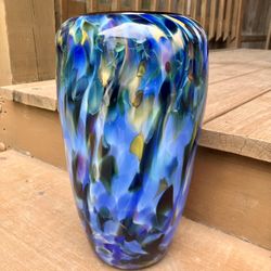 Dehanna Jones Studio 12” Hand Blown Art Glass Vase - Excellent Condition 
