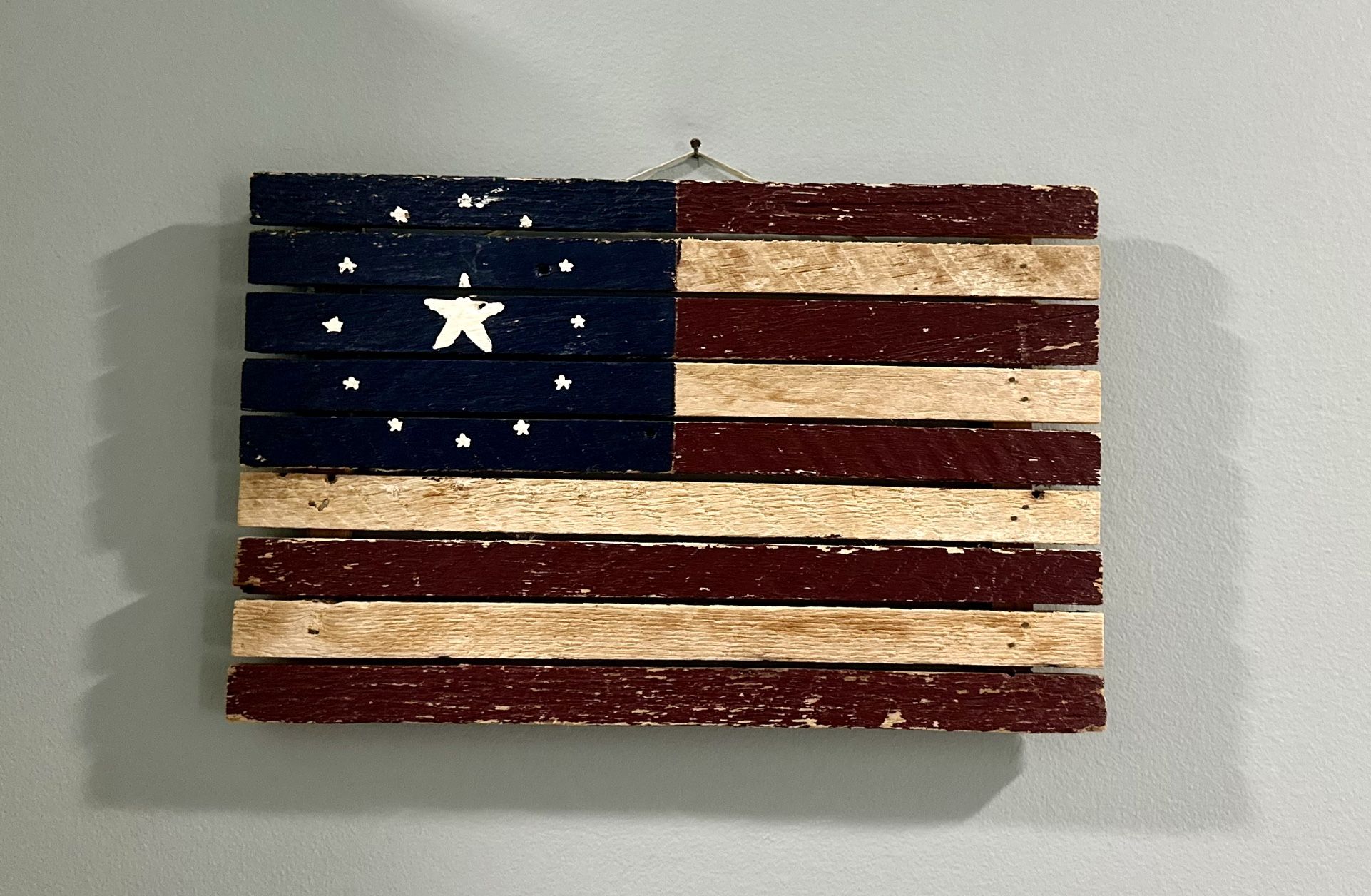 Rustic Wooden American Flag Decor 