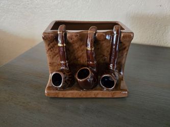 Vintage 1960s Japanese Smoking Pipe Theme Desk Decor