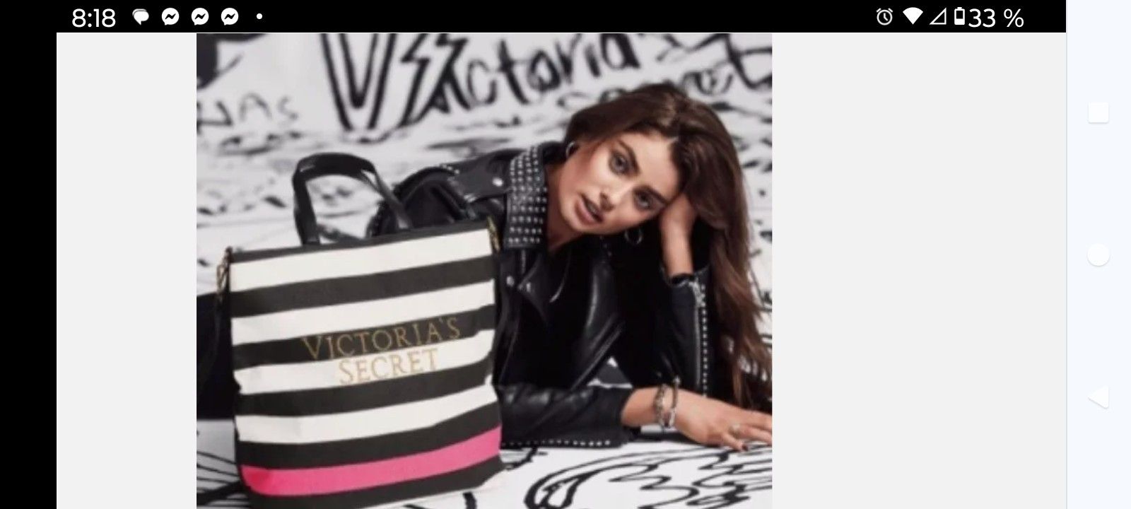 Victoria's Secret Embroidered Tote Bag .