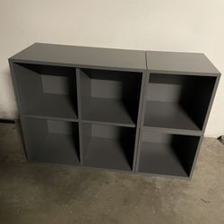 IKEA EKET Grey Modular Storage Shelves, 6 Cubbies Total
