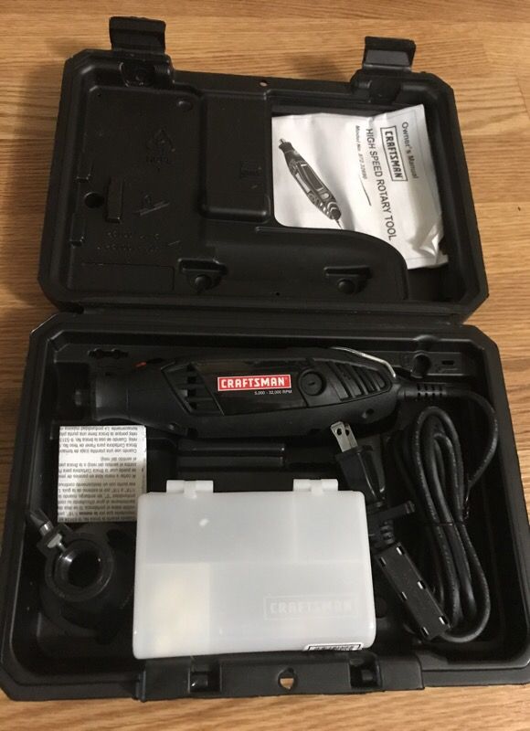 CRAFTSMAN MODEL 572.32690 ROTARY TOOL, CRAFTSMAN ROTARY TOOL CORDED ELECTRIC 120V 1.2AMP WITH ACCESSORIES AND BOX, LIKE NEW CONDITION