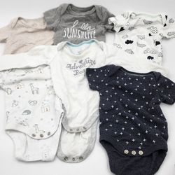 Lot Baby Unsex Newborn NB Clothes Bundle of 6 Cloud Island Short Long Sleeve 