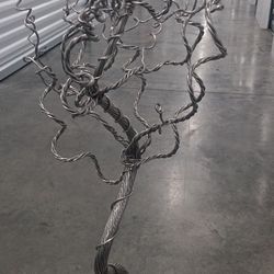 Small Silver Jewelry Tree on Slate