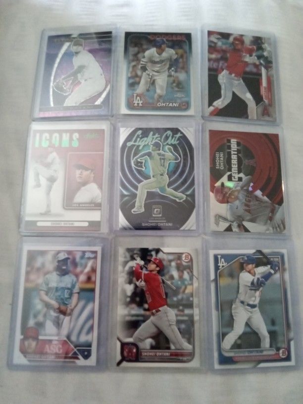 9 Card Shohei Ohtani Lot.