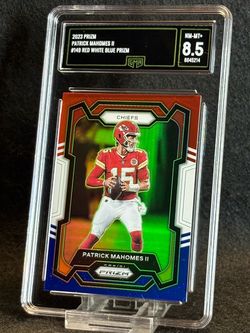 2023 Prizm π₯ Patrick Mahomes π₯ Red White & Blue Prizm GMA 8.5 NM-MT π - Kansas City Chiefs