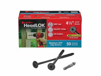 FastenMaster 4-1/2 in. HeadLOK Structural Wood Screws Flat Head Wood Screws, Black (50-Pack)