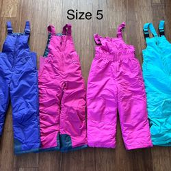 Girls/boys Snow Bibs Size 5 ,5/6