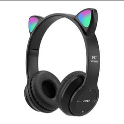 P47M Wireless Bluetooth Headset Gamer Cat LED Light Waterproof Noise Cancelling Earbuds Wireless Headphones Bluetooth Earphones