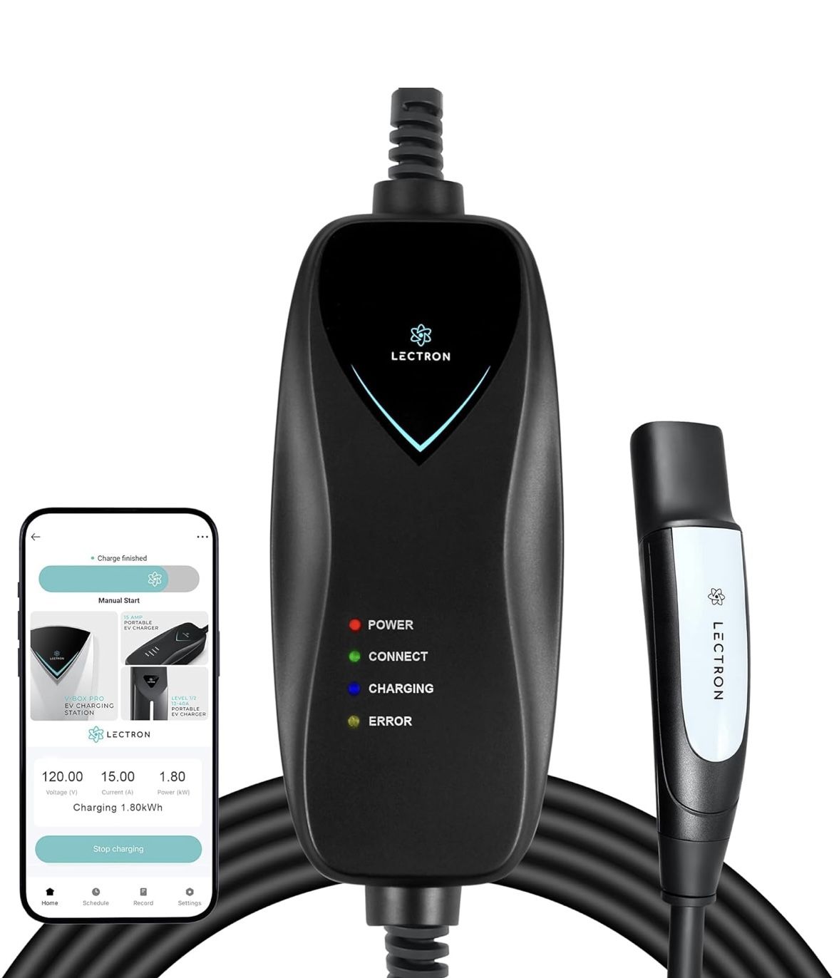 Lectron Level 1 Tesla Charger (WiFi) - 110V, 15A, NEMA 5-15 Plug, 16 ft Cord