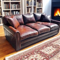 Free Delivery Restoration Hardware Leather Lancaster Couch 