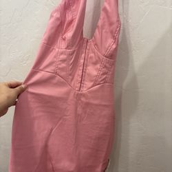 Pink Pleather Dress