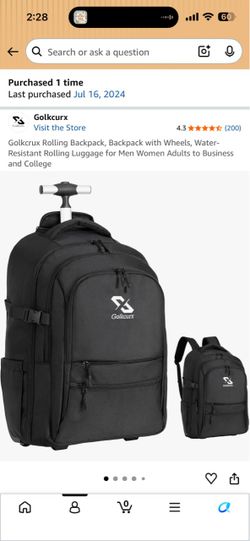 Brand new rolling backpack