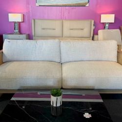 Linen sofa with removable and washable covers，$680
