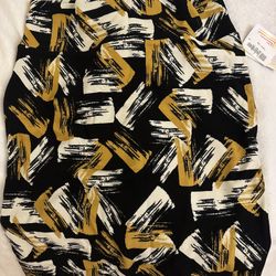 Lularoe Black and Gold Cassie Skirt