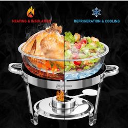 Chafing Dishes for Buffet 2 Pack, 5 QT Round 