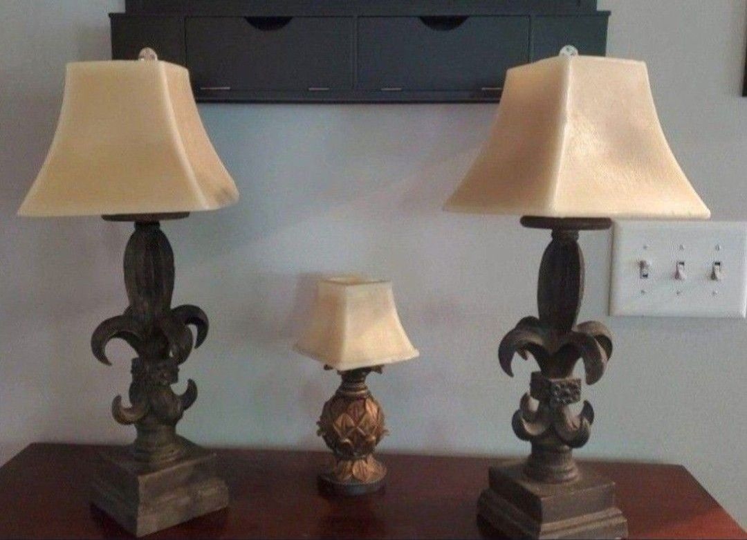 THESE ARE REAL CANDLES. -   Very Beautiful Wrought Iron Heavy Base - All Three Are Included