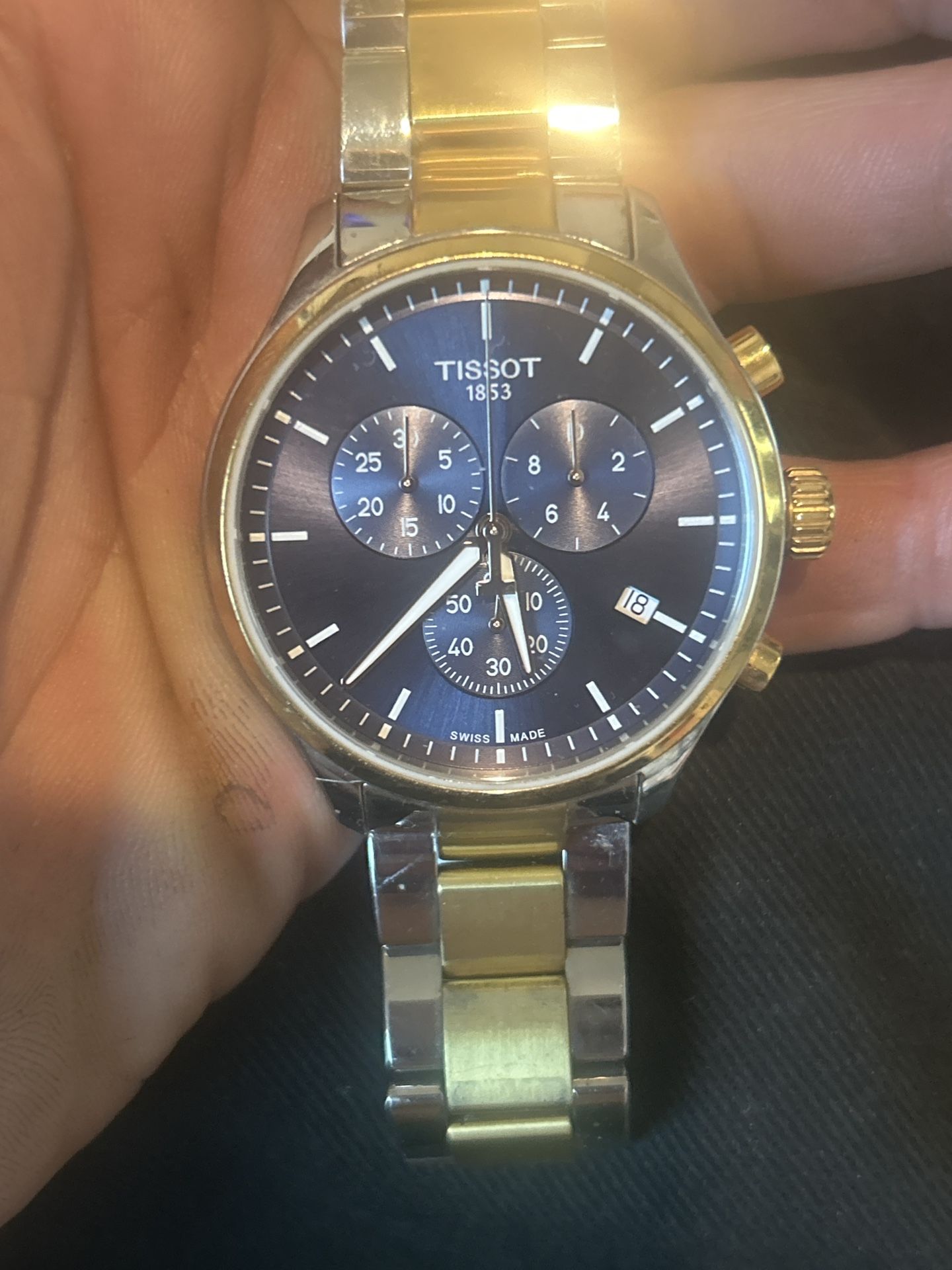 Tissot Chrono XL Swiss Watch Blue Dial – Clean, Works Perfect