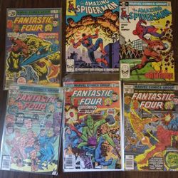Lot Of 6 Marvel Comics 70s Ff Spiderman