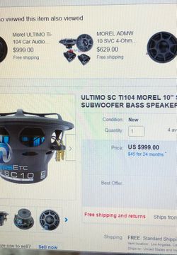 MOREL 10 SUB car audio 4 ohm 600 watts RMS