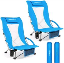 Homecall Folding Beach Chairs Set of 2