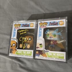 Finn And Jake Signed Funko Pops With JSA