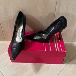 BCBG Black Leather Heel