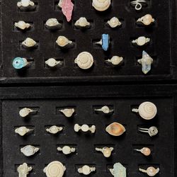 Lot of 35+ Handmade Wire-Wrapped Rings - Shells, Pearls, and Crystals