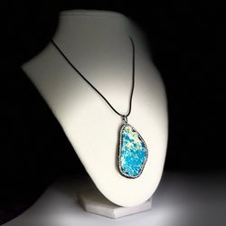 Exquisite Variscite Freeform Necklace 