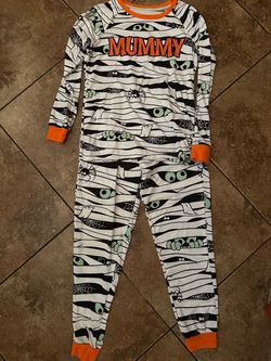 Halloween 2 Pc Pajamas Set Mummy Men/Boys Size Small 4-6