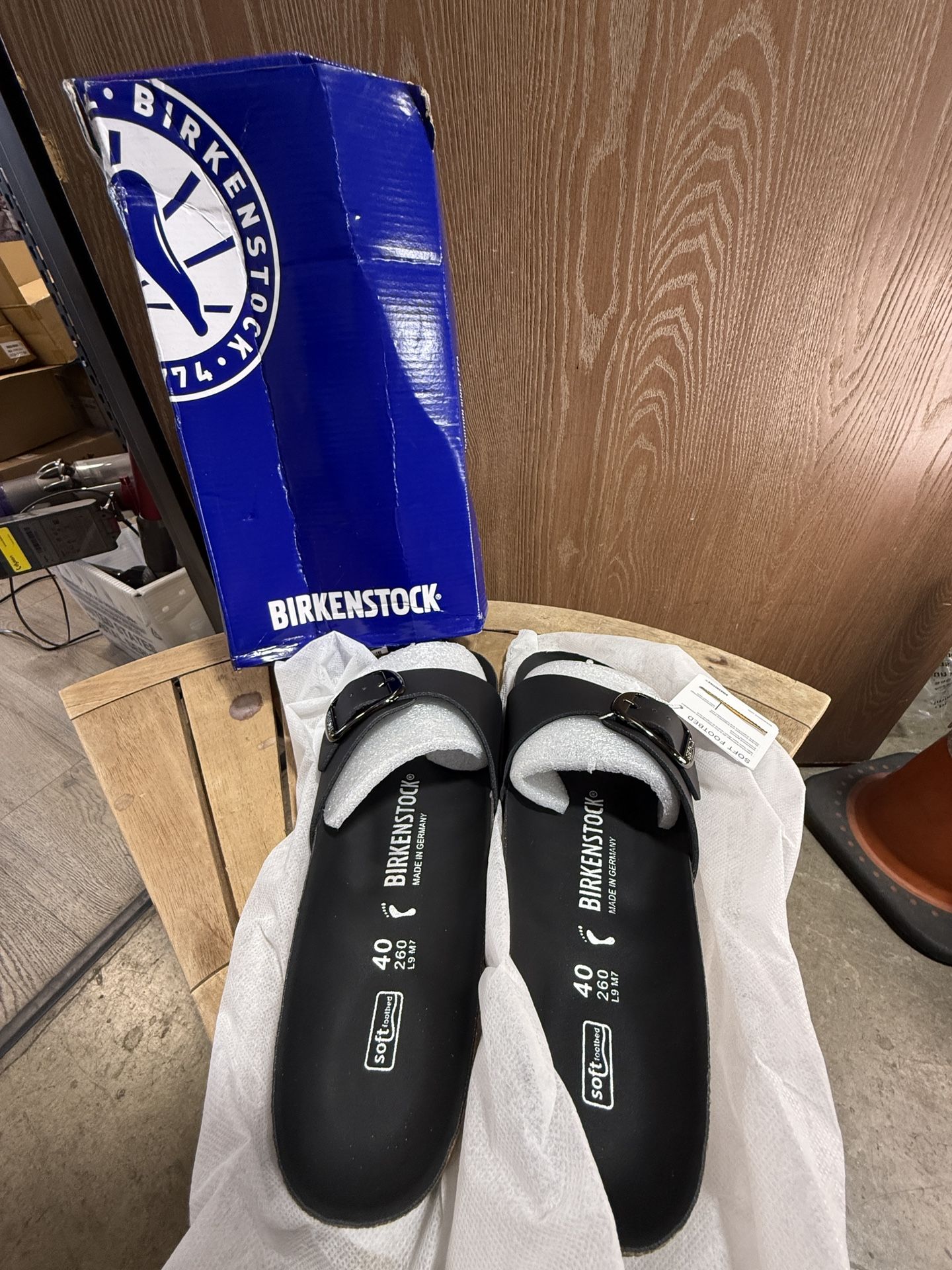 Birkenstock Madrid Big Buckle Black Leather