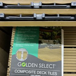 Golden Select Light Brown Composite Deck Tiles 7.75 sq ft (8 pc)