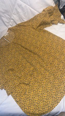 Yellow cheetah blouse size Large