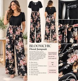 BloomChic Floral Wide-Leg Jumpsuit Size 10