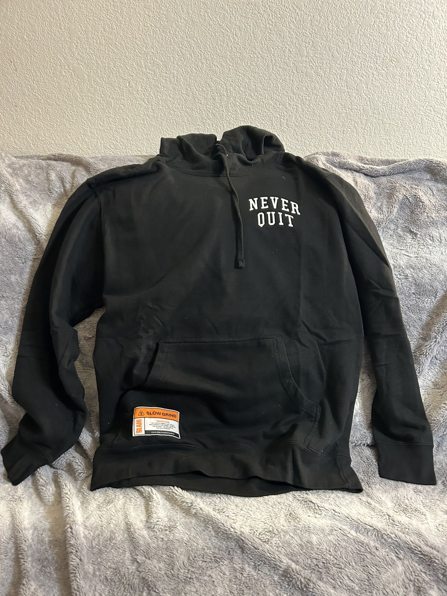 Slow Grind Never Quit Hoodie Black Size Medium Euc
