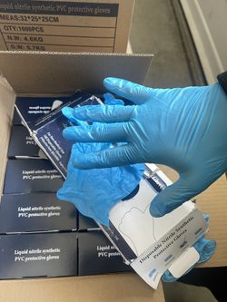 Gloves - Large Disposable Nitrile Synthetic Protective Gloves