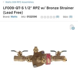 Reduce pressure backflow preventer 