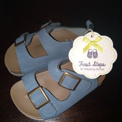 Kids' leather blue sandals size 5